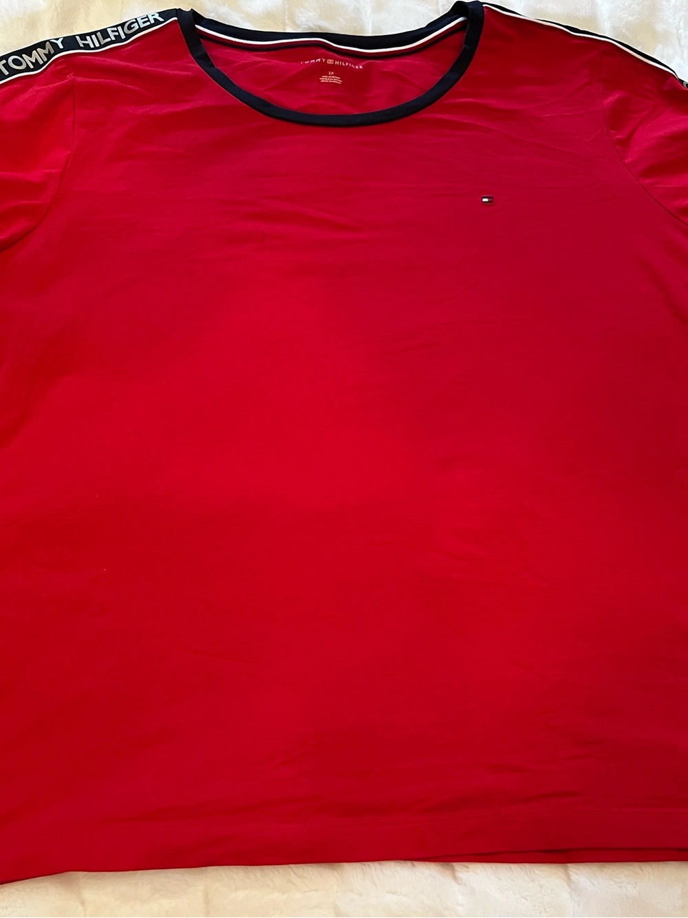 tommy hilfiger Red T Shirt men 2XL short Sleeve